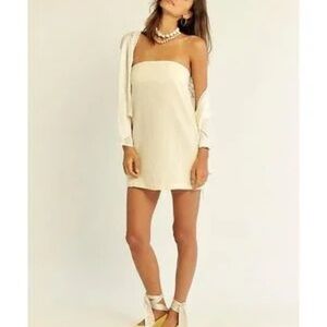 Free People Linen Cream Dress